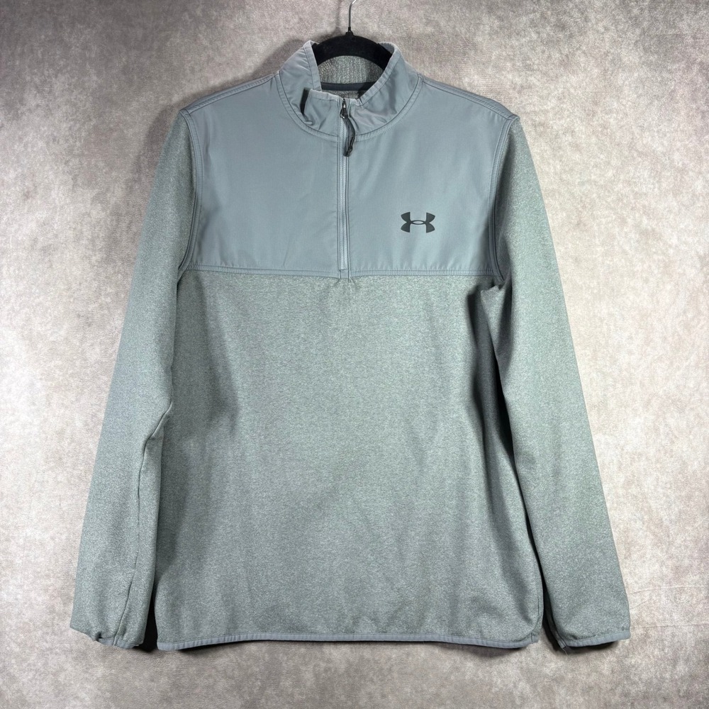 Under‎ Armour Pullover Mens Medium Gray ColdGear Quarter Zip Performance Fleece